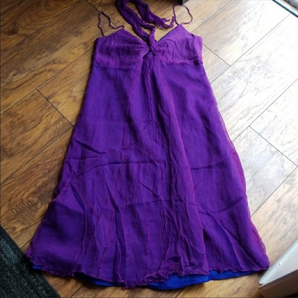 Newport News Vibrant Purple Strappy Dress Sz 6 - Picture 5 of 9